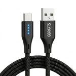 GOPARTS 65W to 120W Flash Charging Type-C Braided Cable with Smart LED Indicator (1-Meter, 6A Output)